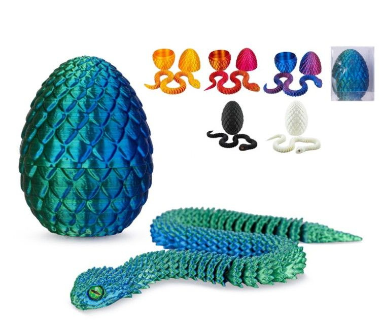 Vejce 8,5 cm s hadem 30 cm, mix barev