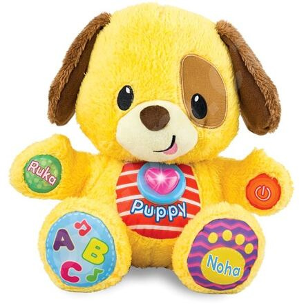 MIKRO TRADING Puppy naučný pejsek 33cm česky mluvící na baterie se světlem a zvukem