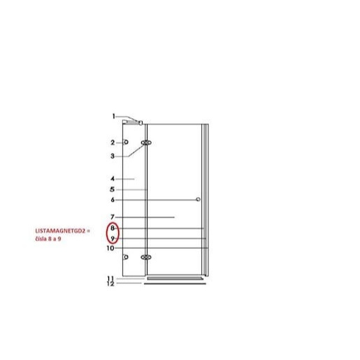 Náhradní díl Anima Glass LISTAMAGNETTGD2