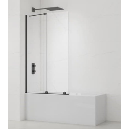 Vanová zástěna SAT Walk-In Xmotion 150x117,5 cm černá SATWIXMVZ150C