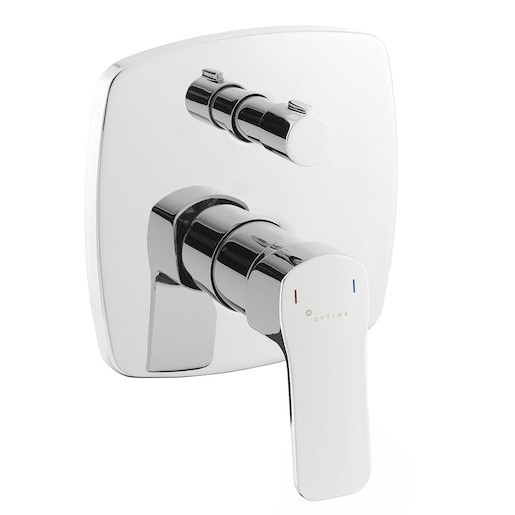 Sprchová a vanová baterie Optima Cube Way včetně podomítkového tělesa chrom CU215