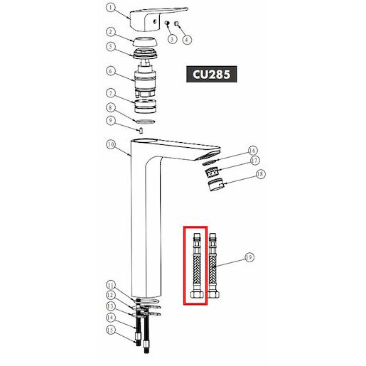 OPTIMA - připojovací hadičky k CU285 (2ks)