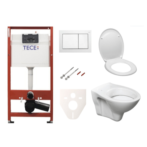 Cenově zvýhodněný závěsný WC set TECE do lehkých stěn / předstěnová montáž+ WC S-Line S-line Pro SIKOTSD0