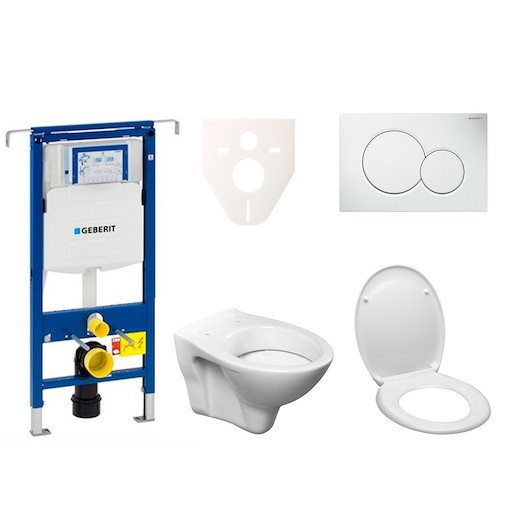 Cenově zvýhodněný závěsný WC set Geberit do lehkých stěn / předstěnová montáž+ WC S-Line S-line Pro 111.355.00.5ND1