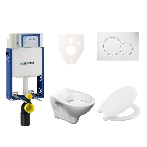 Cenově zvýhodněný závěsný WC set Geberit k zazdění + WC S-Line S-line Pro 110.302.00.5NR1