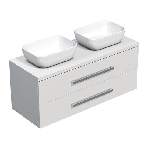 Koupelnová skříňka pod umyvadlo SAT Cube Way 120x53x46 cm bílá lesk CUBE461203BISAT45