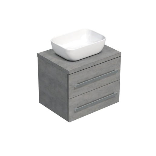 Koupelnová skříňka s krycí deskou SAT Cube Way 60x53x46 cm beton mat CUBE461603BE45