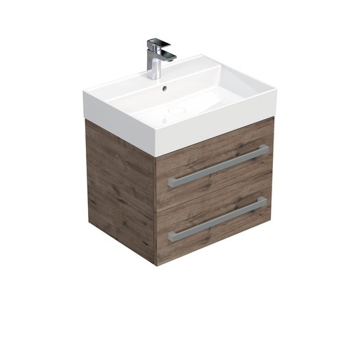 Koupelnová skříňka s umyvadlem SAT Cube Way 60x53x46 cm dub Wellington mat CUBE46602DWSAT