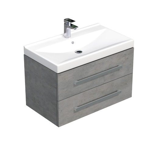 Koupelnová skříňka s umyvadlem SAT Cube Way 80x53x46 cm beton mat CUBE46802BEVER