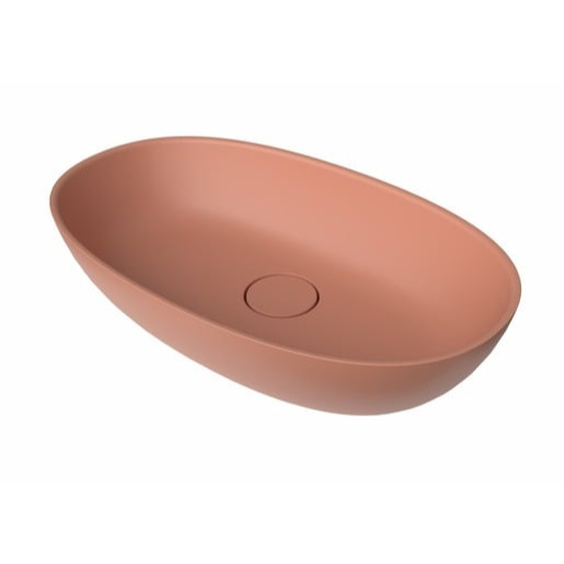 Umyvadlo na desku SAT Aula 60x36 cm růžová mat bez otvoru pro baterii, bez přepadu SATAU6036P