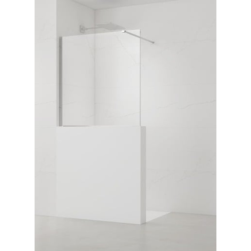 Sprchová zástěna SAT Walk-in 100x100 cm na sníženou příčku chrom SATBWIS100PR