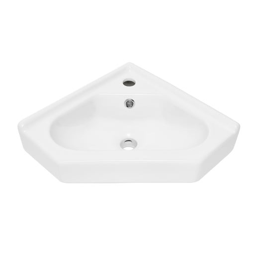 Rohové umyvadlo SAT B-Way 55x38,5 cm otvor pro baterii uprostřed SATBW5538