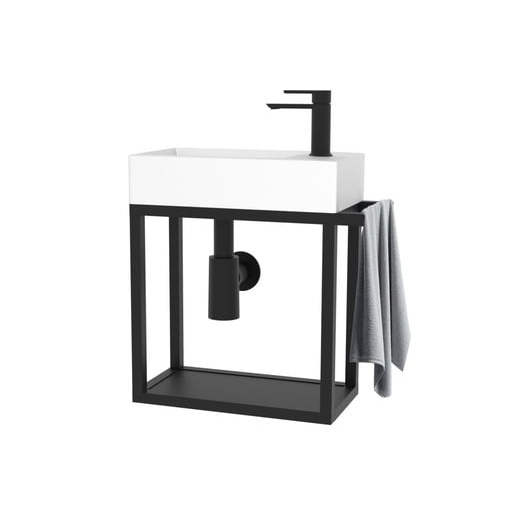 Koupelnová skříňka s umyvadlem SAT B-Way 39,5x40x21,5 cm černá mat BWAY40FRAME