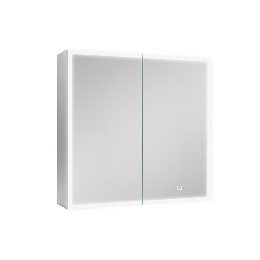 Zrcadlová skříňka s osvětlením SAT 60x60 cm kov hliník SATZGALED6060AL