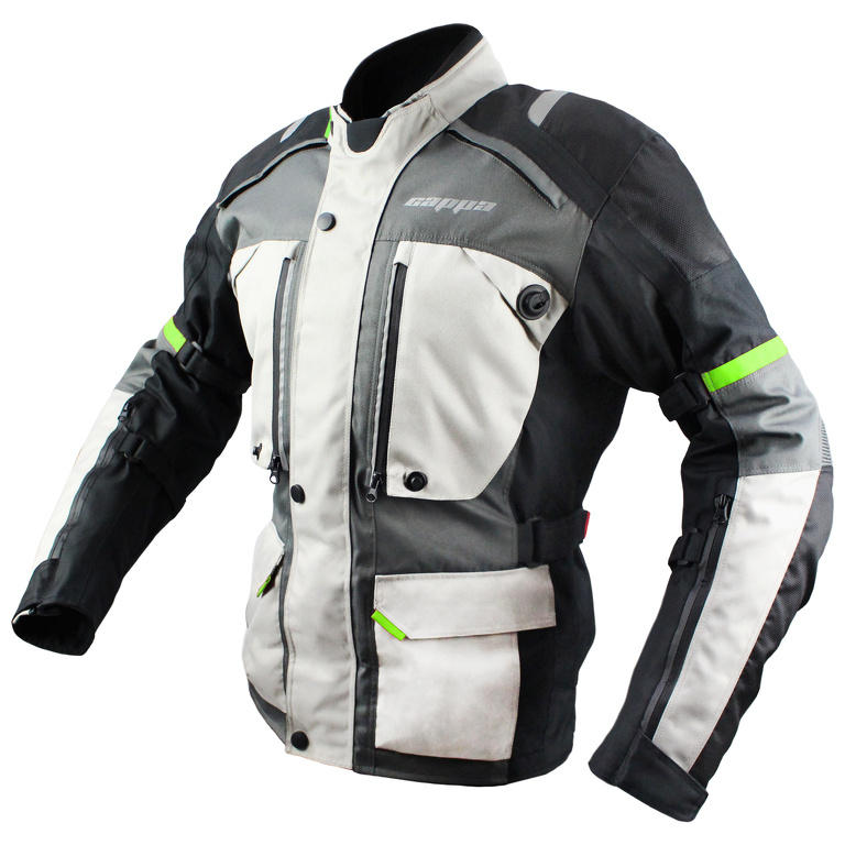 Cappa Racing Bunda moto pánská FI RAN textilní šedá / bílá M Velikost: M