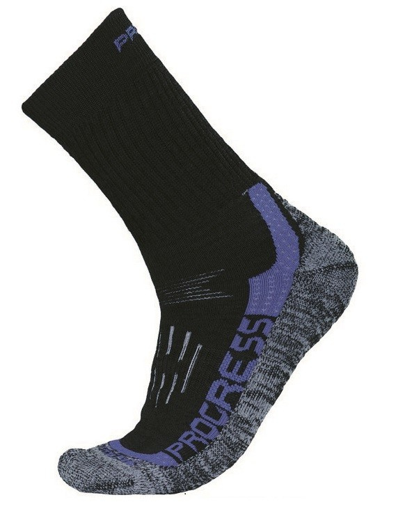 Zimní turistické merino ponožky PROGRESS X-Treme černá/modrá Velikost: 43-47