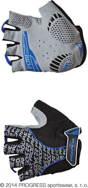 Cyklistické rukavice PROGRESS Pull Mitts černá/modrá Velikost: L