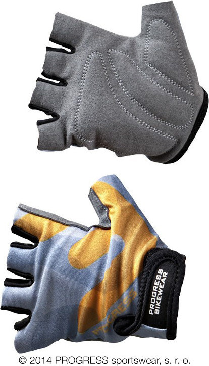 Dětské cyklistické rukavice PROGRESS Kids Mitts šedá/oranžová Velikost: S