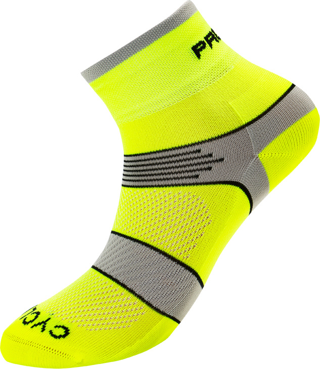 Cyklistické ponožky PROGRESS Cycling reflexní žlutá/šedá Velikost: 39-42