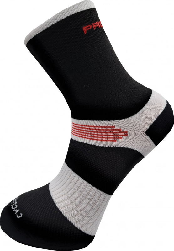 Cyklistické ponožky PROGRESS Cycling High Sox černá/bílá Velikost: 39-42