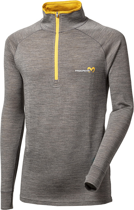 Pánský merino rolák PROGRESS Mb Trz tm.šedá/kari Velikost: XL