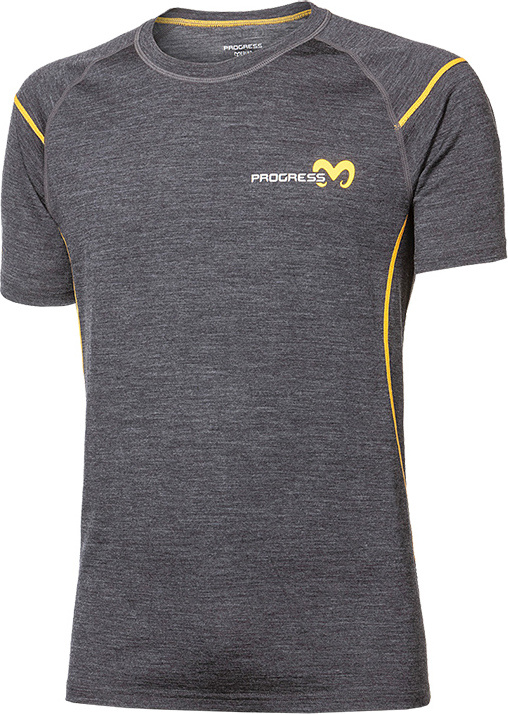Pánské merino triko PROGRESS Mw Nkr šedý melír Velikost: XL