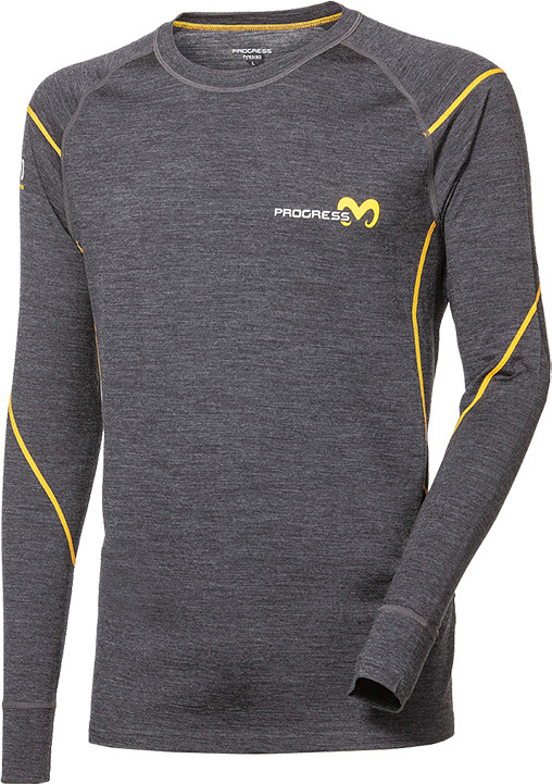 Pánské merino triko PROGRESS Mw Ndr šedý melír Velikost: S