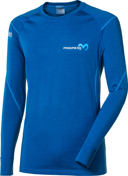 Pánské merino triko PROGRESS Mw Ndr modrý melír Velikost: XL