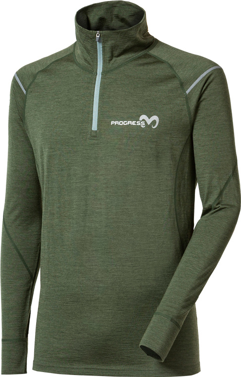 Pánský merino rolák PROGRESS Mw Nrz khaki melír Velikost: XL