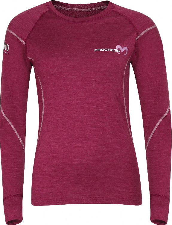 Dámské merino triko PROGRESS MW Ndrz vínové Velikost: L
