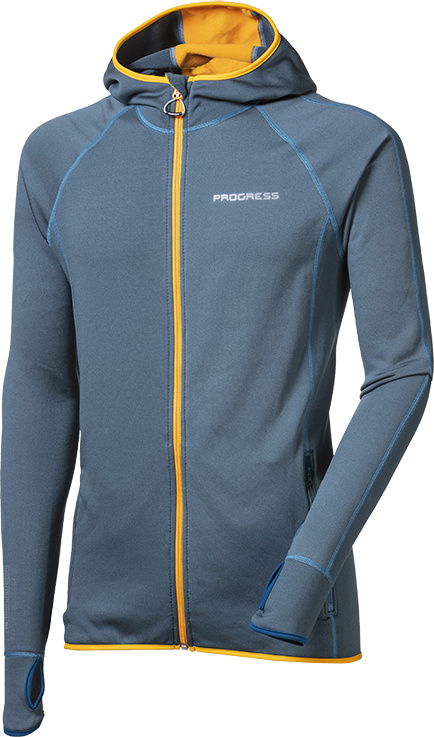 Pánská funkční mikina PROGRESS Torez Hoody modrošedá/kari Velikost: XXL