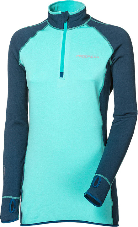 Dámská funkční mikina PROGRESS Tispa Zip petrol/mint Velikost: XL