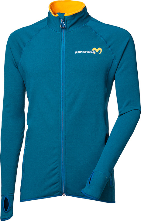 Pánská funkční mikina PROGRESS Torez Merino petrolejová Velikost: L