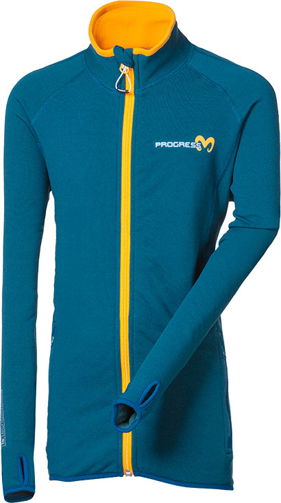 Chlapecká funkční mikina PROGRESS Torez Junior Merino petrolejová Velikost: 152/1