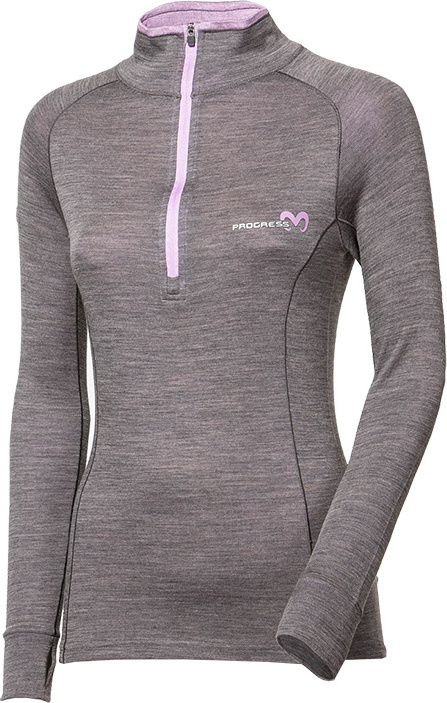 Dámský merino rolák PROGRESS Mb Trzz tm.šedá/levandule Velikost: XL