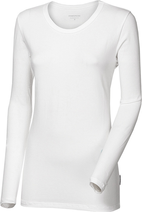 Dámské bambusové triko PROGRESS Original LS bílé Velikost: XL