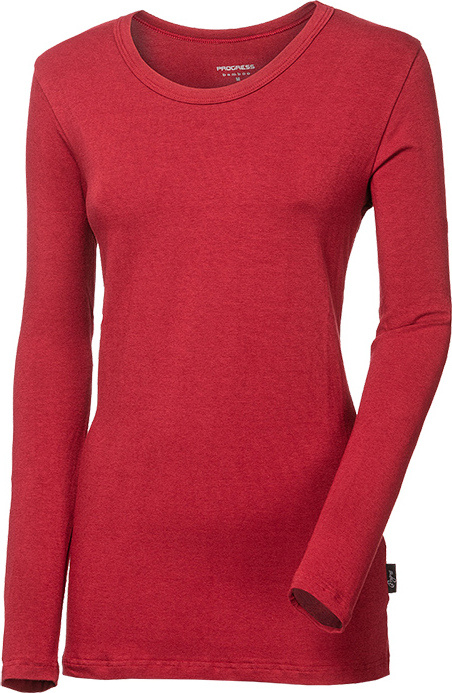 Dámské bambusové triko PROGRESS Original LS červené Velikost: XL