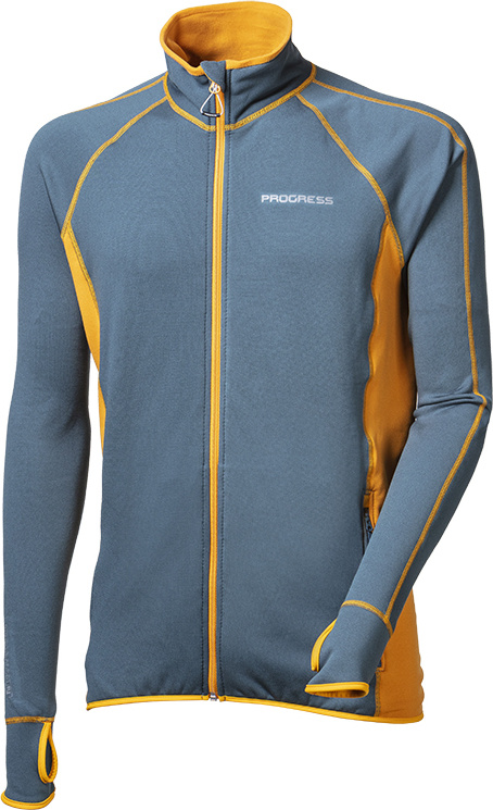 Pánská funkční mikina PROGRESS Torez modrošedá/kari Velikost: XXXL