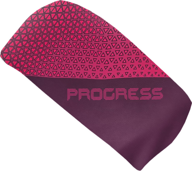 Sportovní široká čelenka PROGRESS Tr Hdb Print vínová/růžová Velikost: UNI