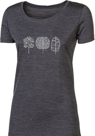Dámské merino triko PROGRESS Vinka Trees šedý melír Velikost: S