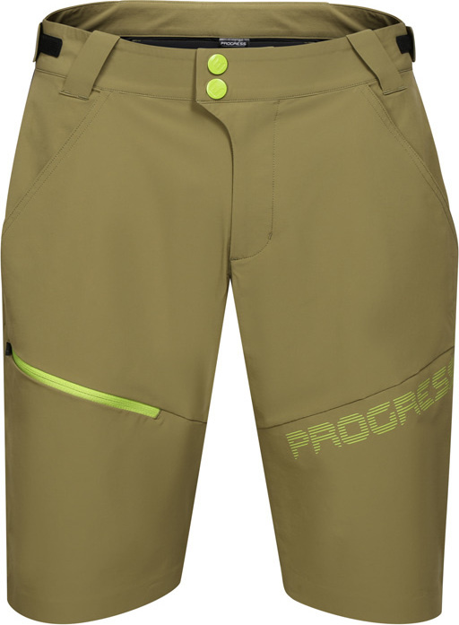 Pánské cyklo šortky PROGRESS Genius Bike Shorts zelené Velikost: M