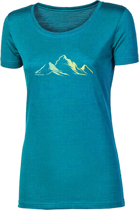 Dámské merino triko PROGRESS Vinka Mountains zelené Velikost: XL