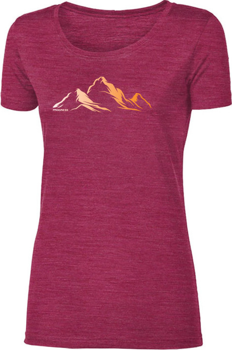 Dámské merino triko PROGRESS Vinka Mountains vínové Velikost: XL