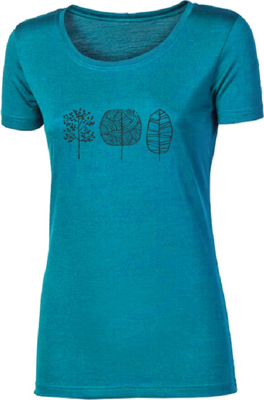 Dámské merino triko PROGRESS Vinka Trees zelené Velikost: M