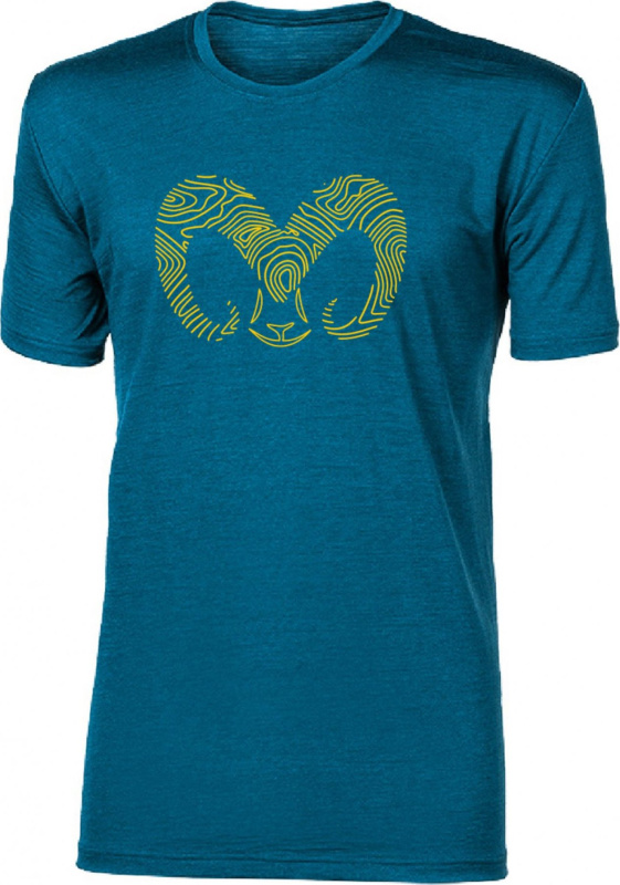 Pánské merino triko PROGRESS Hrutur Ram modré Velikost: XXL