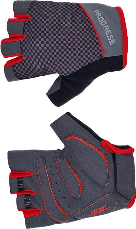 Unisex cyklistické rukavice PROGRESS Solar Mitts černá/červená Velikost: M