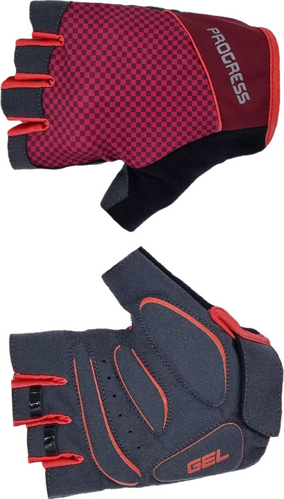 Unisex cyklistické rukavice PROGRESS Solaria Mitts vínová/růžová Velikost: XS