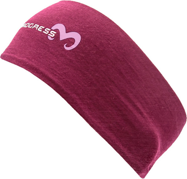Unisex merino čelenka PROGRESS Mw Headband vínový melír Velikost: UNI