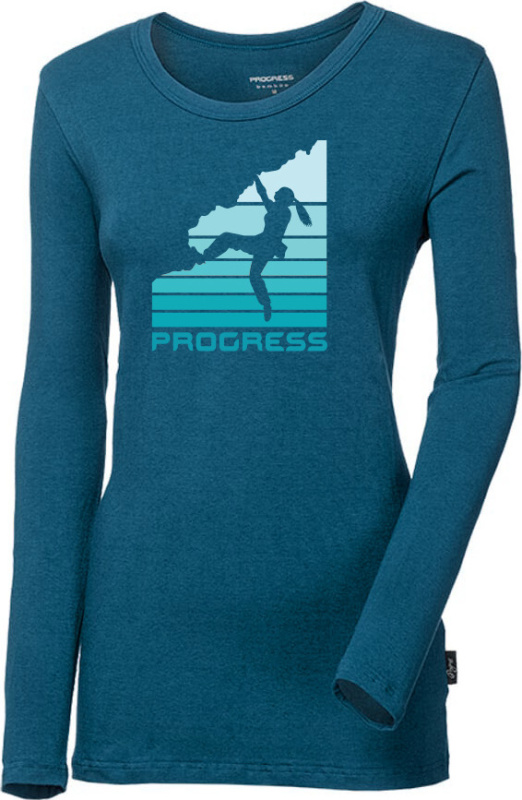 Dámské bambusové triko PROGRESS Sonja Boulder modré Velikost: XL