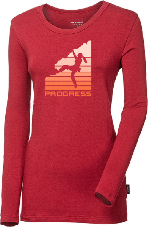 Dámské bambusové triko PROGRESS Sonja Boulder červené Velikost: XL